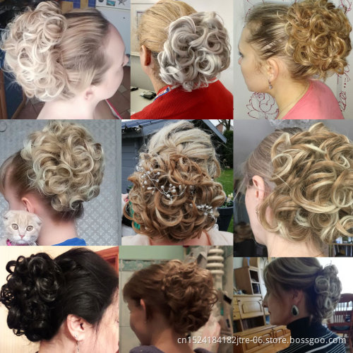 large comb clip in curly hair piece chignon updo hairpiece extension hair bun